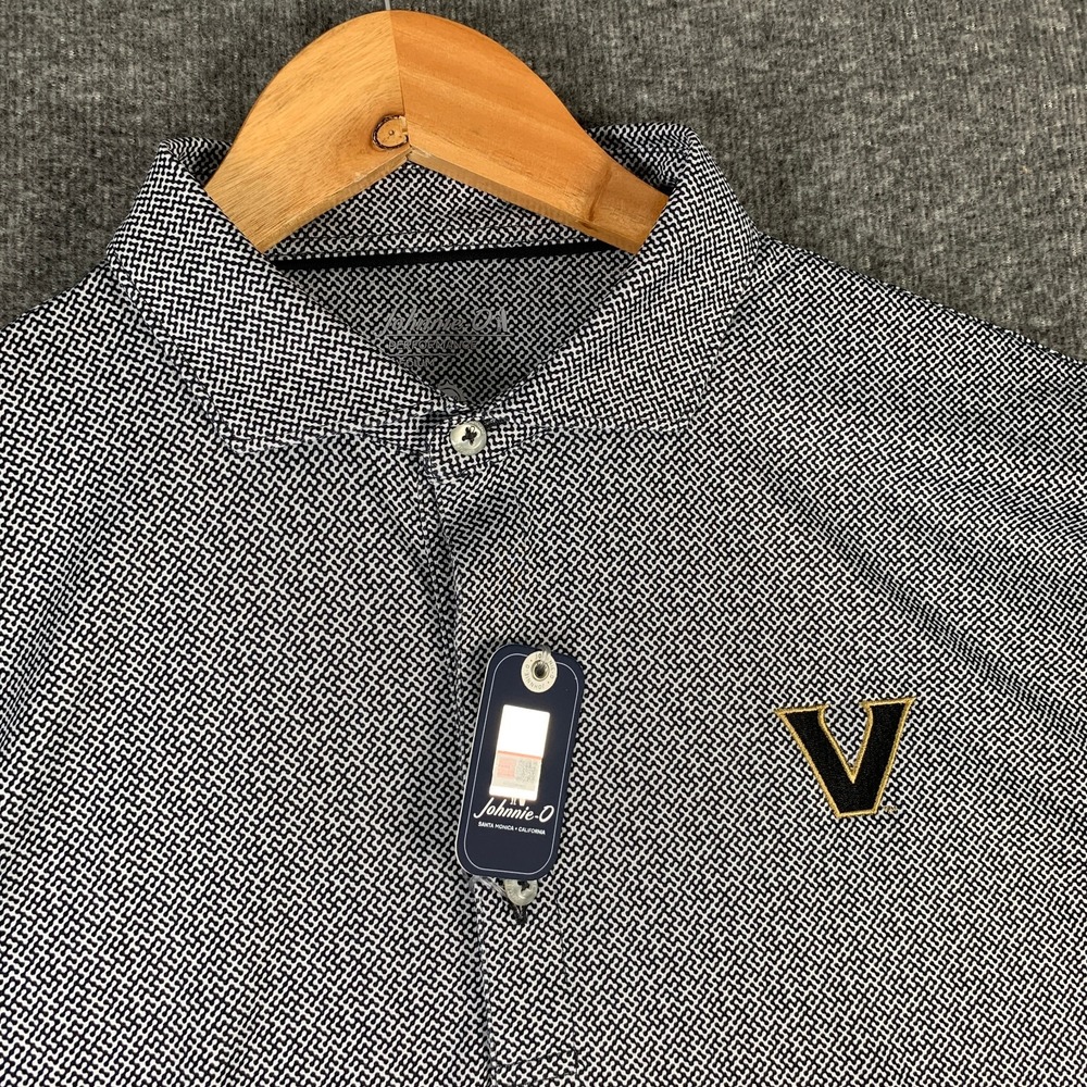 Johnnie O Performance Polo Men Medium Vanderbilt Commodores Hinson Preppy NEW